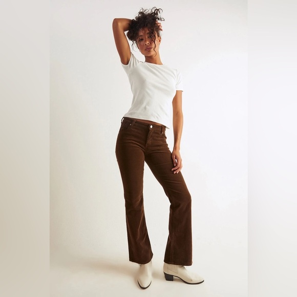 Rolla’s Brown Dallas Low Slim Fit Boot Cut Bootcut Cord Corduroy Pants Trousers - Picture 4 of 9